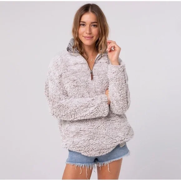 Thread & Supply Sherpa Pullover Sweatshirt Size Large L - Picture 4 of 9